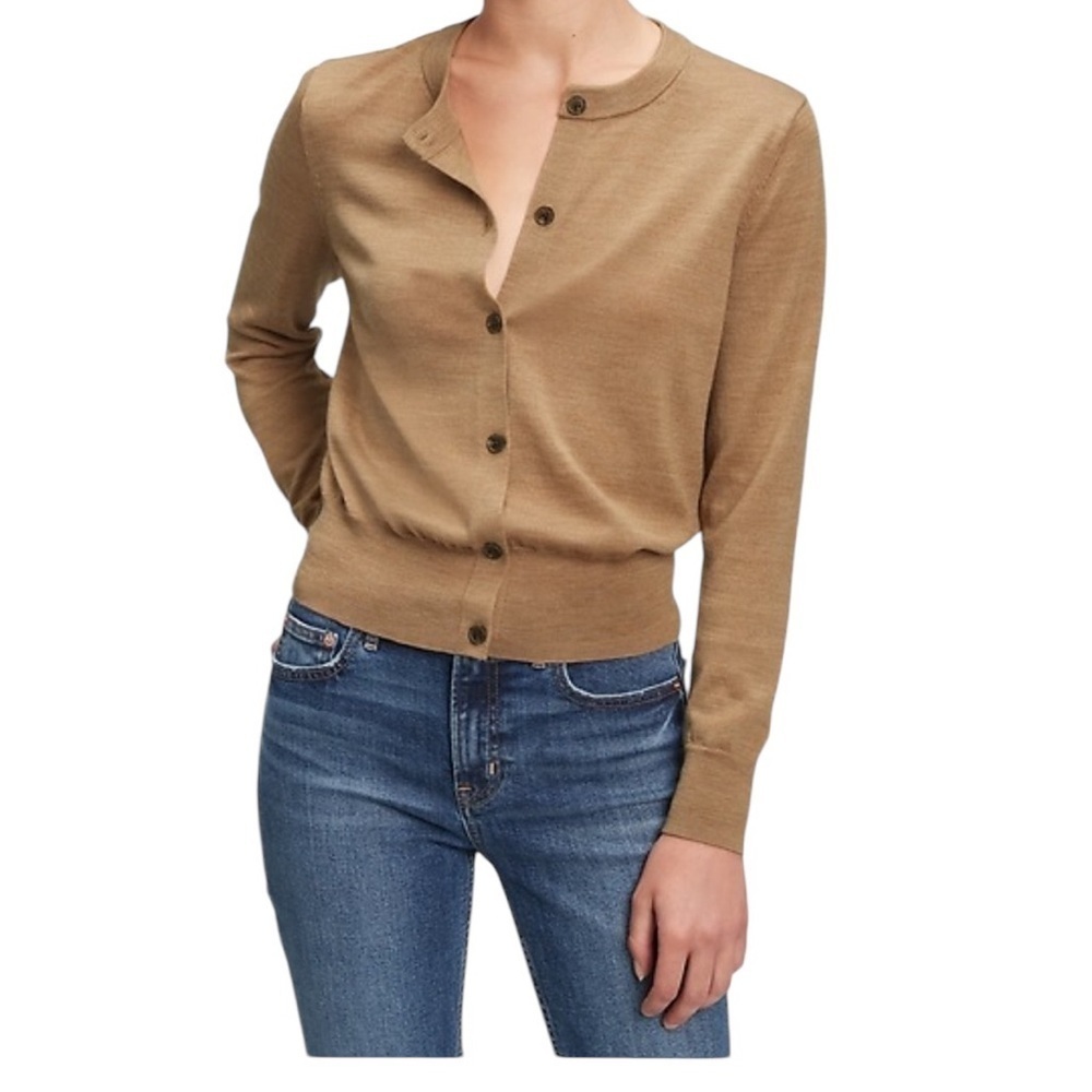 GAP Brown Button Front Round Neck Cardigan Size S